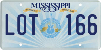 MS license plate LOT166