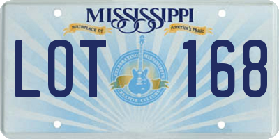 MS license plate LOT168