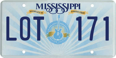 MS license plate LOT171