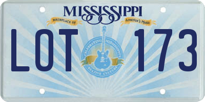 MS license plate LOT173