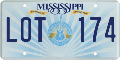 MS license plate LOT174