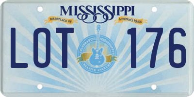 MS license plate LOT176