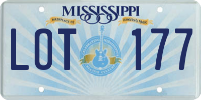MS license plate LOT177
