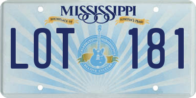 MS license plate LOT181