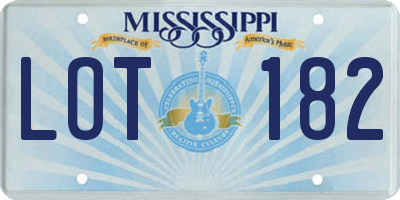 MS license plate LOT182