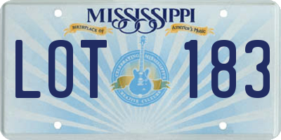 MS license plate LOT183