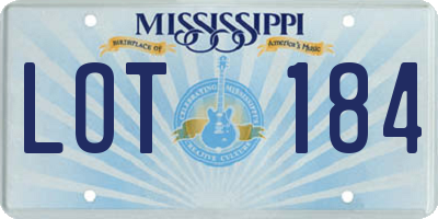 MS license plate LOT184