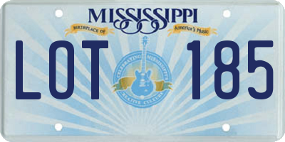 MS license plate LOT185