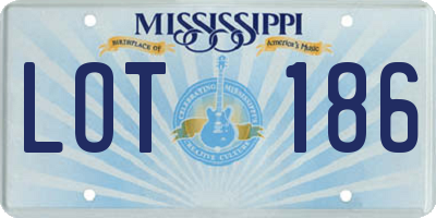 MS license plate LOT186
