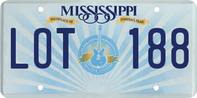 MS license plate LOT188