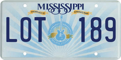 MS license plate LOT189