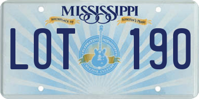 MS license plate LOT190