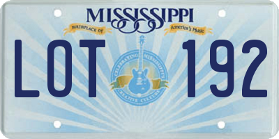 MS license plate LOT192