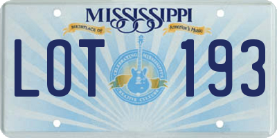 MS license plate LOT193