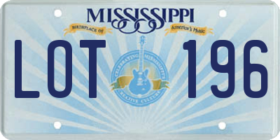 MS license plate LOT196