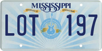 MS license plate LOT197