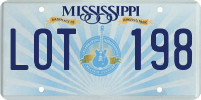 MS license plate LOT198
