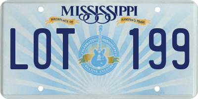 MS license plate LOT199