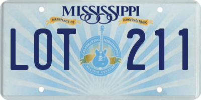 MS license plate LOT211