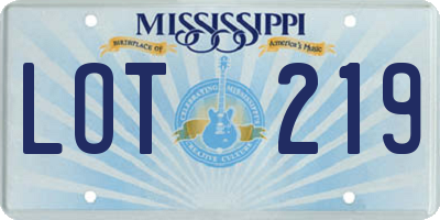 MS license plate LOT219