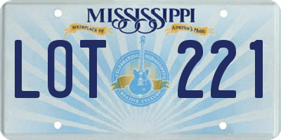 MS license plate LOT221
