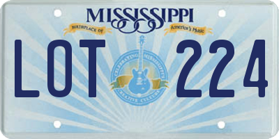 MS license plate LOT224