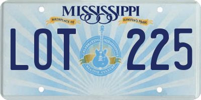 MS license plate LOT225