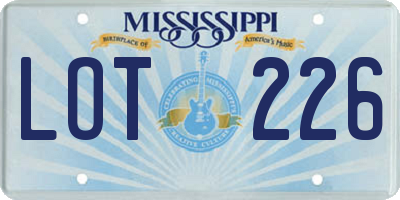 MS license plate LOT226