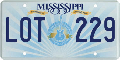 MS license plate LOT229