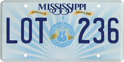MS license plate LOT236