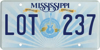 MS license plate LOT237