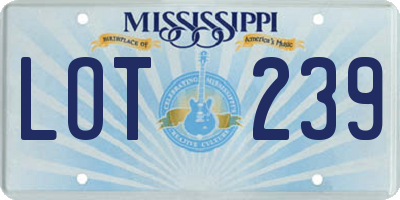 MS license plate LOT239