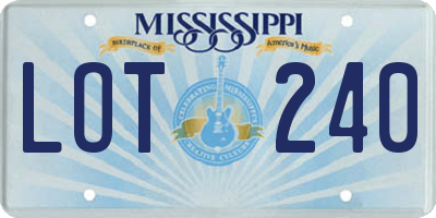 MS license plate LOT240
