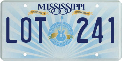 MS license plate LOT241