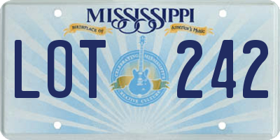 MS license plate LOT242