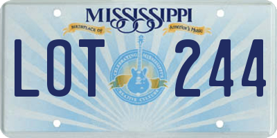 MS license plate LOT244