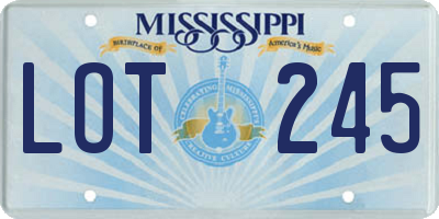 MS license plate LOT245