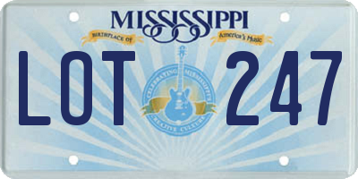 MS license plate LOT247