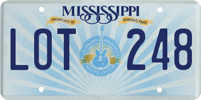 MS license plate LOT248