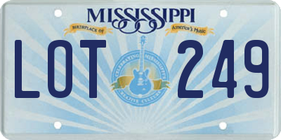 MS license plate LOT249