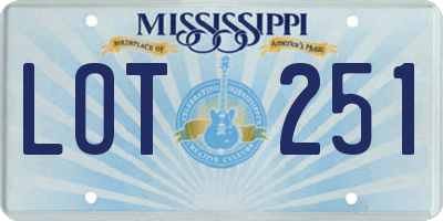 MS license plate LOT251