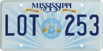 MS license plate LOT253