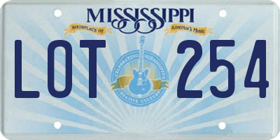 MS license plate LOT254