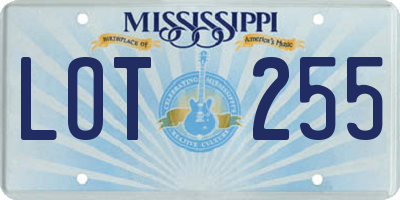 MS license plate LOT255