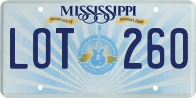 MS license plate LOT260