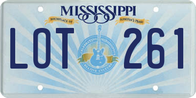 MS license plate LOT261