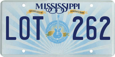 MS license plate LOT262