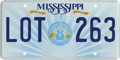 MS license plate LOT263