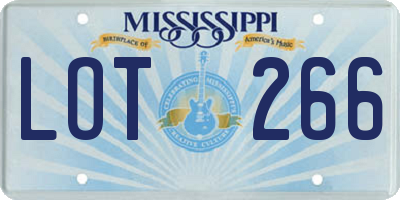 MS license plate LOT266