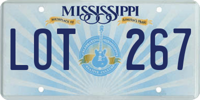 MS license plate LOT267
